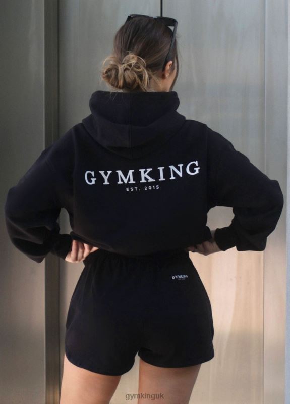 Gym King Established Jersey Short Black/White Women Clothing J2PFB358 - Image 1