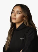 Gym King Established Relaxed Fit Hood Black/White Women Clothing J2PFB357 - Image 10