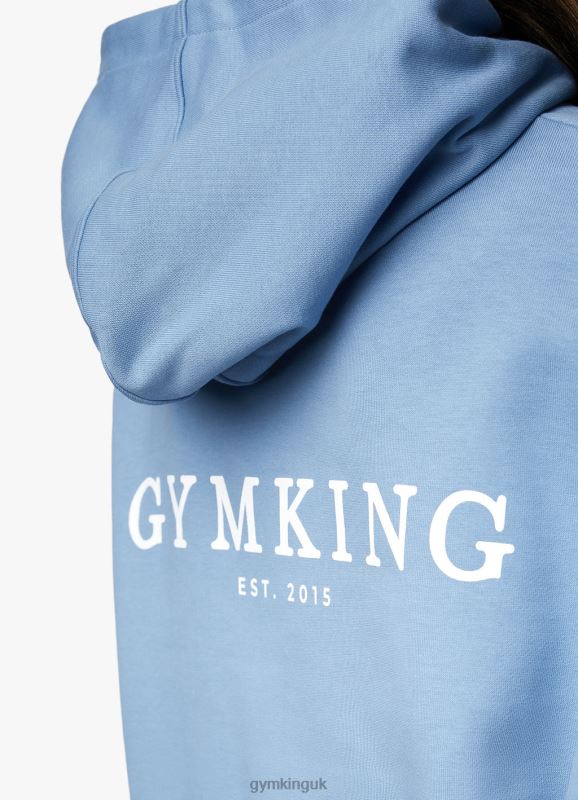 Gym King Established Relaxed Fit Hood Coastal Blue Women Clothing J2PFB613 - Image 13