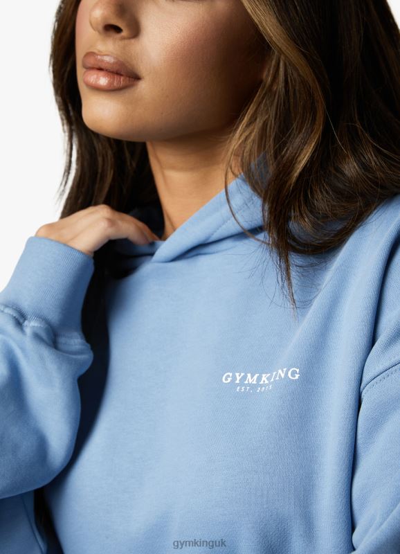 Gym King Established Relaxed Fit Hood Coastal Blue Women Clothing J2PFB613 - Image 4