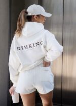 Gym King Established Relaxed Fit Hood Cream Women Clothing J2PFB617