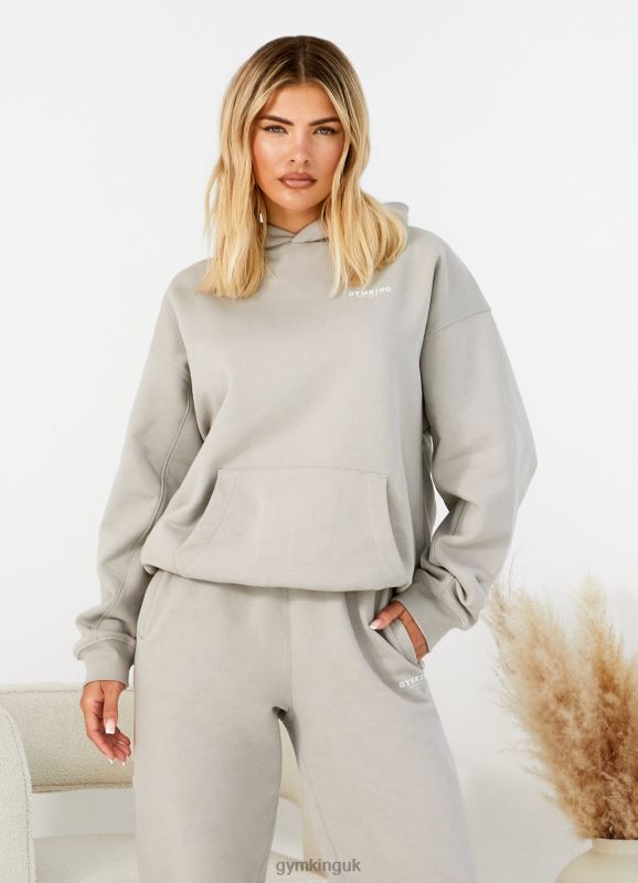 Gym King Established Relaxed Fit Hood Dusky Sage Women Clothing J2PFB362 - Image 3