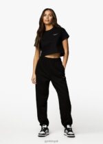 Gym King Established Relaxed Jogger Black/White Women Clothing J2PFB598 - Image 3