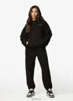 Gym King Established Relaxed Tracksuit Black/White Women Clothing J2PFB572 - Image 3