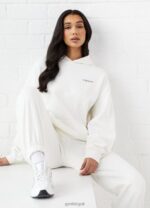 Gym King Established Relaxed Tracksuit Cream Women Clothing J2PFB569 - Image 18