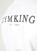 Gym King Established Tee White Men Clothing J2PFB72 - Image 6