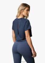 Gym King Flare Ss Tee Navy Women Clothing J2PFB438 - Image 2