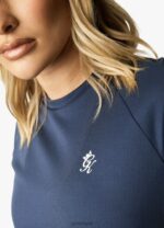 Gym King Flare Ss Tee Navy Women Clothing J2PFB438 - Image 5