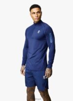 Gym King Flex 1/4 Zip Galaxy Blue Men Clothing J2PFB193 - Image 8