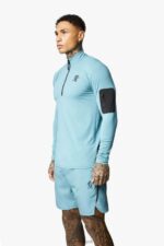 Gym King Flex Zip Funnel Blue Men Clothing J2PFB199 - Image 11