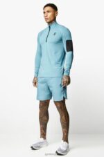 Gym King Flex Zip Funnel Blue Men Clothing J2PFB199 - Image 8
