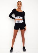 Gym King Focus LS Crop Black/White Women Clothing J2PFB494 - Image 7