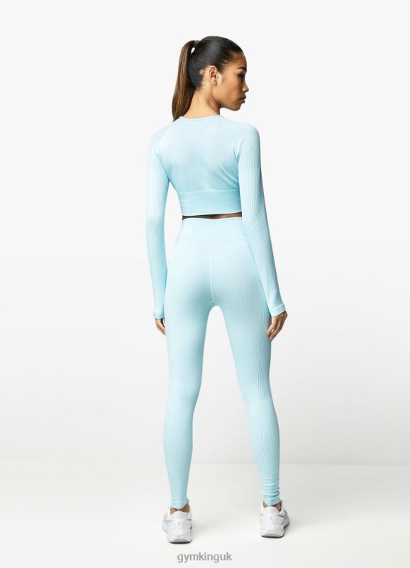 Gym King Formation LS Crop Tee Aqua Sky Women Clothing J2PFB442 - Image 6