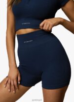 Gym King Formation Rib 2.0 4'' Short Oxford Blue Women Clothing J2PFB370 - Image 3