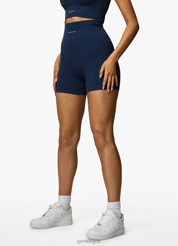 Gym King Formation Rib 2.0 4'' Short Oxford Blue Women Clothing J2PFB370 - Image 8