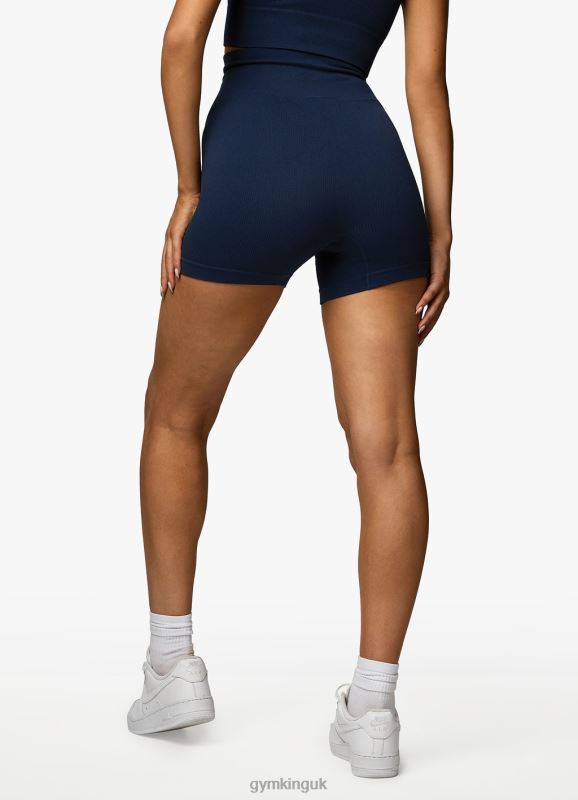Gym King Formation Rib 2.0 4'' Short Oxford Blue Women Clothing J2PFB370 - Image 9