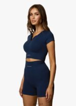 Gym King Formation Rib 2.0 SS Crop Oxford Blue Women Clothing J2PFB369 - Image 8