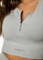 Gym King Formation Rib 2.0 SS Crop Snow Marl Women Clothing J2PFB371 - Image 6