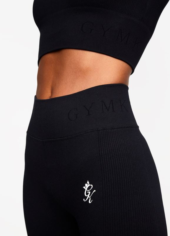 Gym King Formation Rib Long Sleeve Crop Tee Black Women Clothing J2PFB477 - Image 5