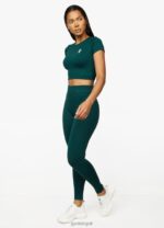 Gym King Formation Rib Short Sleeve Crop Pine Green Women Clothing J2PFB470 - Image 6