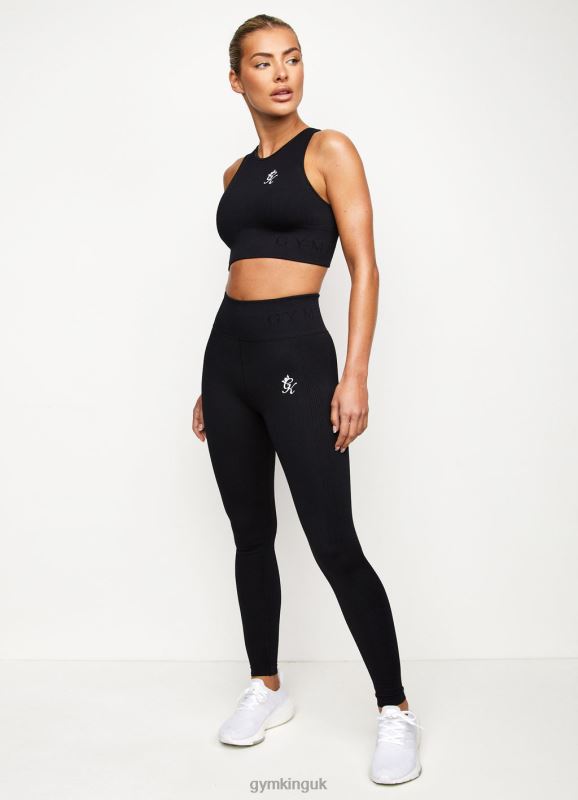 Gym King Formation Seamless Rib Bra Black Women Clothing J2PFB545 - Image 5