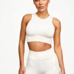 Gym King Formation Seamless Rib Bra Cream Women Clothing J2PFB550