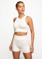 Gym King Formation Seamless Rib Short Cream Women Clothing J2PFB520 - Image 3