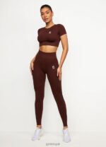 Gym King Formation Seamless Rib Short Sleeve Top Chocolate Women Clothing J2PFB485 - Image 5