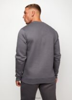 Gym King Fundamental Fleece Crew Dark Grey Men Clothing J2PFB227 - Image 2