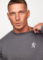 Gym King Fundamental Fleece Crew Dark Grey Men Clothing J2PFB227 - Image 3