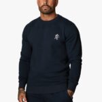 Gym King Fundamental Fleece Crew Navy Men Clothing J2PFB202