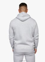 Gym King Fundamental Fleece Full Zip Hoodie Grey Marl Men Clothing J2PFB224 - Image 2