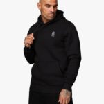 Gym King Fundamental Fleece Hood Black Men Clothing J2PFB158