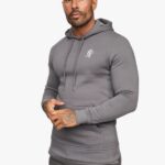 Gym King Fundamental Fleece Hood Dark Grey Men Clothing J2PFB226