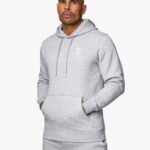 Gym King Fundamental Fleece Hood Grey Marl Men Clothing J2PFB203