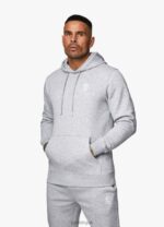 Gym King Fundamental Fleece Hood Grey Marl Men Clothing J2PFB203