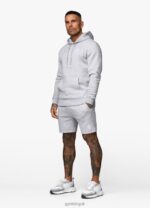 Gym King Fundamental Fleece Hood Grey Marl Men Clothing J2PFB203 - Image 3