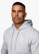 Gym King Fundamental Fleece Hood Grey Marl Men Clothing J2PFB203 - Image 4
