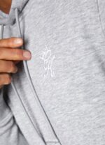Gym King Fundamental Fleece Hood Grey Marl Men Clothing J2PFB203 - Image 6