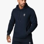 Gym King Fundamental Fleece Hood Navy Men Clothing J2PFB204