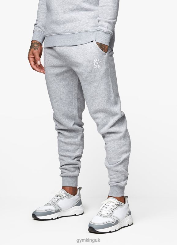 Gym King Fundamental Fleece Hood Tracksuit Grey Marl Men Clothing J2PFB244 - Image 4