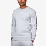 Gym King Fundamental Fleece Sweatshirt Grey Marl Men Clothing J2PFB201