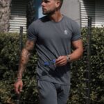 Gym King Fundamental Jersey Tee Dark Grey Men Clothing J2PFB78