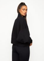 Gym King Fundamental Loopback Funnel Black Women Clothing J2PFB631 - Image 2