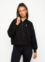 Gym King Fundamental Loopback Funnel Black Women Clothing J2PFB631