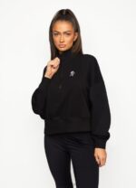 Gym King Fundamental Loopback Funnel Black Women Clothing J2PFB631 - Image 3
