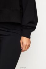 Gym King Fundamental Loopback Funnel Black Women Clothing J2PFB631 - Image 5