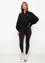 Gym King Fundamental Loopback Funnel Black Women Clothing J2PFB631 - Image 6