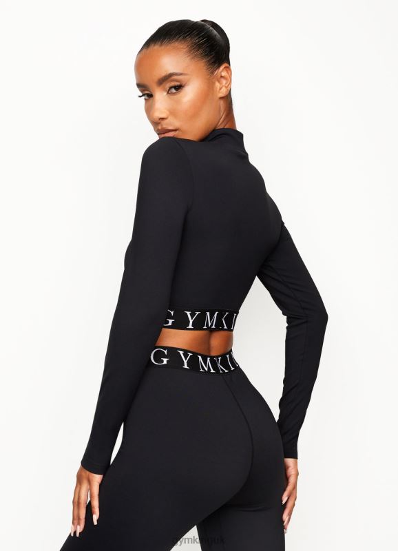 Gym King Impact 1/4 Zip Funnel Black Women Clothing J2PFB455 - Image 2