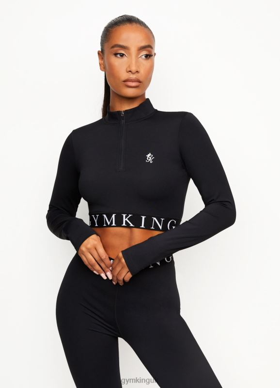 Gym King Impact 1/4 Zip Funnel Black Women Clothing J2PFB455 - Image 4